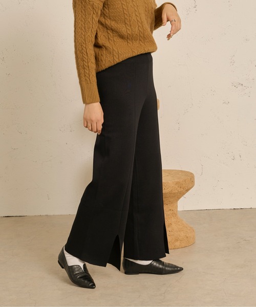 Ambre Neige（アンブルネージュ）の「セットアップ（Vネックニット×ニットパンツ）／【WEB/EC限定商品】（セットアップ・レディース・ダークブラウン/アイボリー/ライトブラウン・FREE）」の10枚目の写真