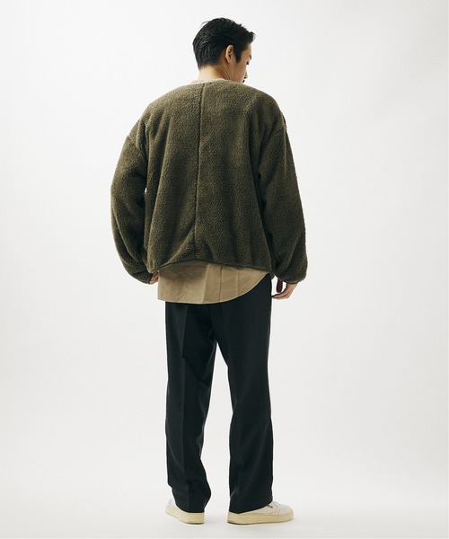 JOURNAL STANDARD（ジャーナルスタンダード）の「ボアフリース ワイド カーディガン（ブルゾン・メンズ・カーキ/ブラック/ベージュ・LARGE/MEDIUM）」の5枚目の写真