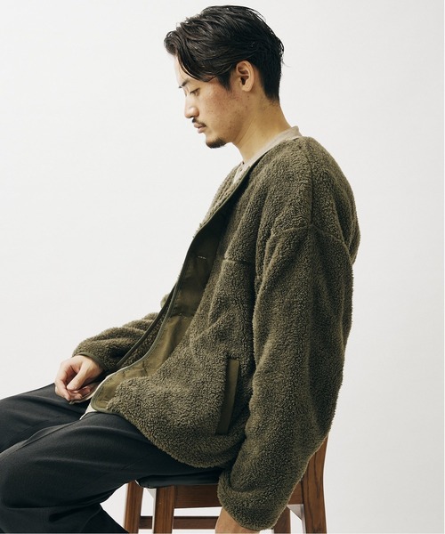 JOURNAL STANDARD（ジャーナルスタンダード）の「ボアフリース ワイド カーディガン（ブルゾン・メンズ・カーキ/ブラック/ベージュ・LARGE/MEDIUM）」の10枚目の写真