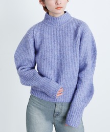 2021 AW デザインスリーブミックスリブショートニット