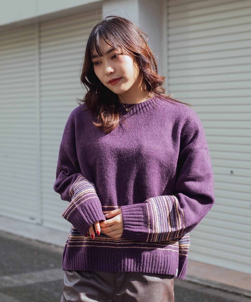 Carhartt(カーハート)の「Carhartt W DILLON SWEATER I029516(ニット/セーター・レディース・ネイビー・LARGE)」の1枚目の写真