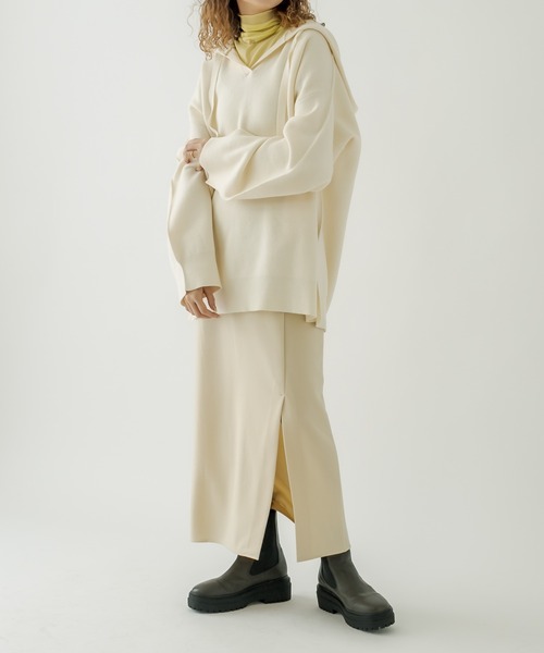 mystic（ミスティック）の「ニットパーカー（パーカー・レディース・チャコールグレー/グリーン/アイボリー・FREE）」の14枚目の写真