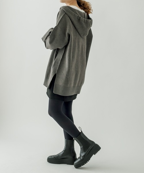 mystic（ミスティック）の「ニットパーカー（パーカー・レディース・チャコールグレー/グリーン/アイボリー・FREE）」の7枚目の写真