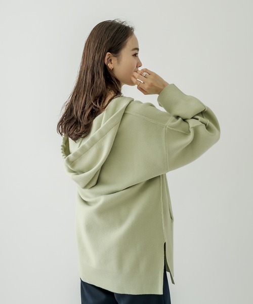 mystic（ミスティック）の「ニットパーカー（パーカー・レディース・チャコールグレー/グリーン/アイボリー・FREE）」の12枚目の写真