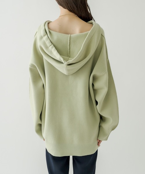 mystic（ミスティック）の「ニットパーカー（パーカー・レディース・チャコールグレー/グリーン/アイボリー・FREE）」の9枚目の写真