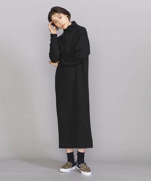 BEAUTY&YOUTH UNITED ARROWS(ビューティーアンドユースユナイテッドアローズ)の「BY スキッパー リブカットソー マキシワンピース◆(ワンピース・レディース・オフホワイト/ブラック/ブラウン・FREE)」の9枚目の写真