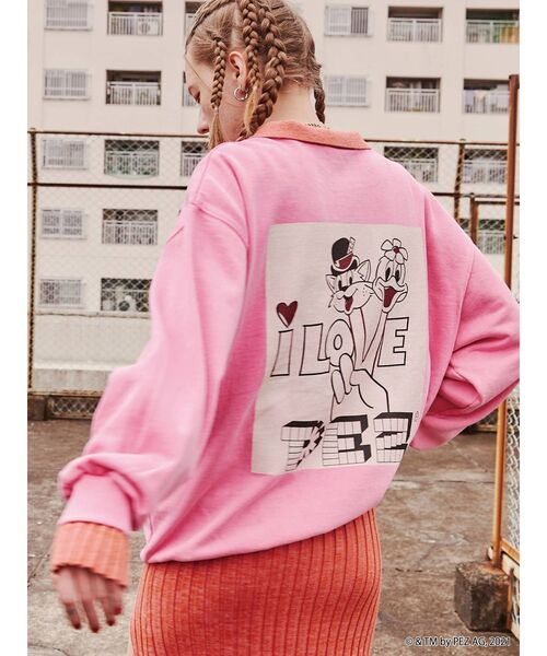 jouetie（ジュエティ）の「【コラボ】PEZ プルオーバー（スウェット・レディース・ブラック/オフホワイト/ピンク・MEDIUM）」の3枚目の写真