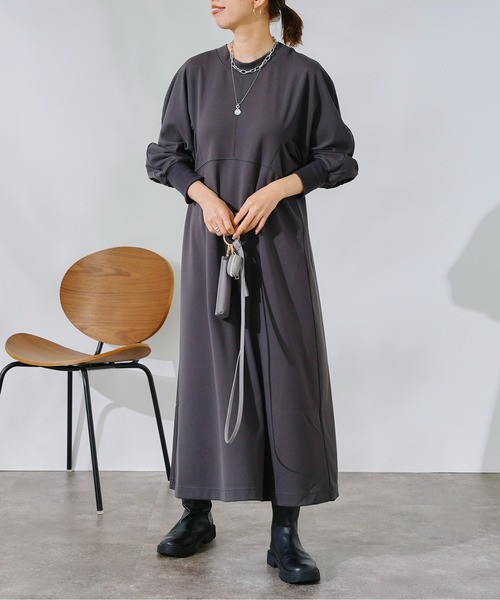 新色追加 ワンピース ドレス ドルマン切替カットワンピース