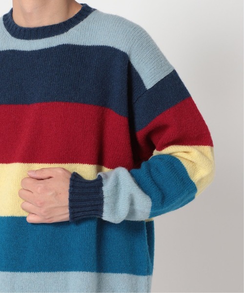 Jamieson's of Shetland（ジャミーソンズオブシェトランド）の「【Jamiesons×JW】別注 Multi Border Wool Knit（ニット/セーター・メンズ・パープル/ブルー・LARGE/MEDIUM）」の12枚目の写真