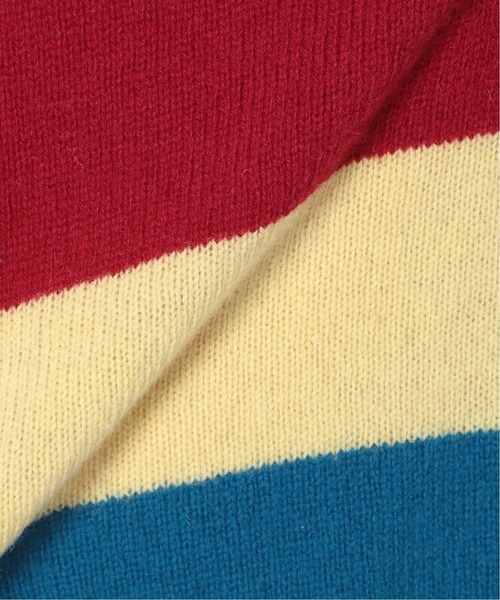 Jamieson's of Shetland（ジャミーソンズオブシェトランド）の「【Jamiesons×JW】別注 Multi Border Wool Knit（ニット/セーター・メンズ・パープル/ブルー・LARGE/MEDIUM）」の5枚目の写真