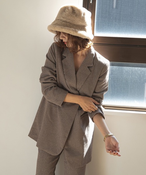 rectangle（レクタングル）の「ファーバケットハット（ハット・レディース・ブラック/ベージュ/アイボリー/ブラウン系・FREE）」の5枚目の写真