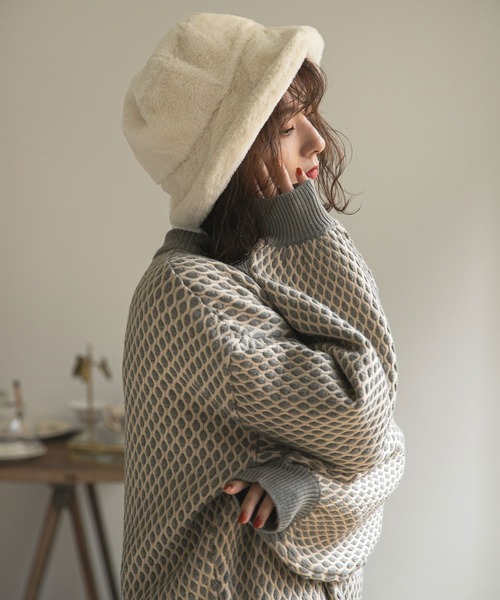 rectangle（レクタングル）の「ファーバケットハット（ハット・レディース・ブラック/ベージュ/アイボリー/ブラウン系・FREE）」の8枚目の写真