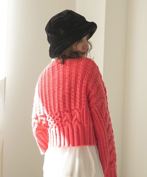 rectangle（レクタングル）の「ファーバケットハット（ハット・レディース・ブラック/ベージュ/アイボリー/ブラウン系・FREE）」の10枚目の写真