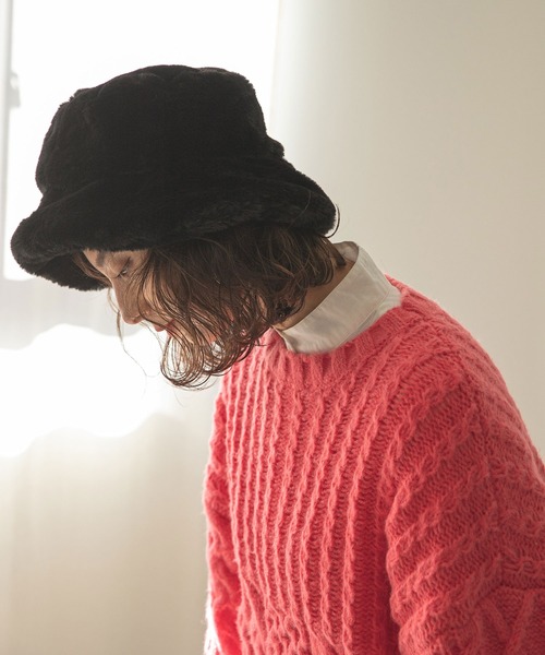 rectangle（レクタングル）の「ファーバケットハット（ハット・レディース・ブラック/ベージュ/アイボリー/ブラウン系・FREE）」の16枚目の写真