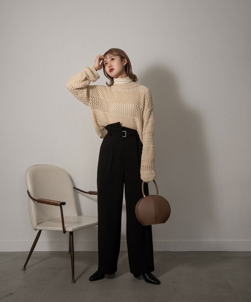 Amiur（エミレ）の「crew neck low gauge knit（ニット/セーター・レディース・ベージュ/アイボリー・FREE）」の12枚目の写真