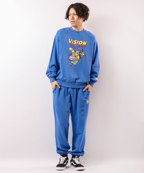 Vision Street Wear 裏毛イラストクルーネックスウェットトレーナー
