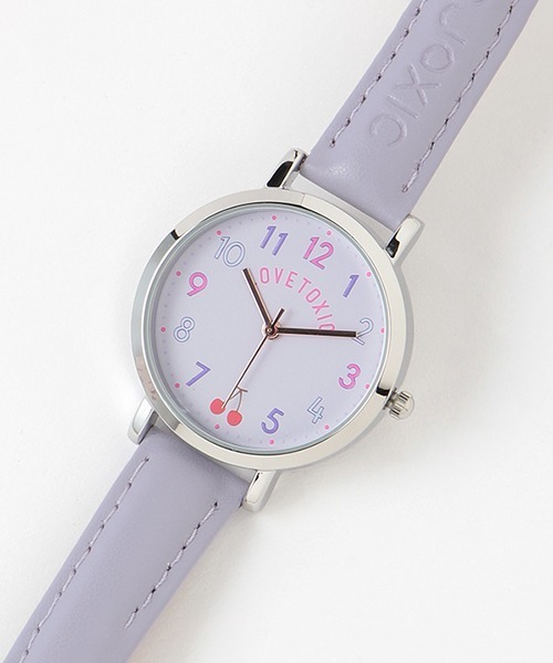 LOVETOXIC（ラブトキシック）の「合皮チェリーダイヤルウォッチ（アナログ腕時計・キッズ・ブラック/ラベンダー・FREE）」の4枚目の写真