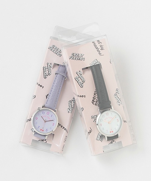 LOVETOXIC（ラブトキシック）の「合皮チェリーダイヤルウォッチ（アナログ腕時計・キッズ・ブラック/ラベンダー・FREE）」の9枚目の写真