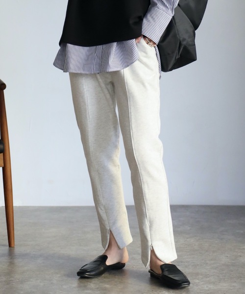 ap retro(アプレトロ)の「【apretro】スウェットジョガーパンツ / スリットジョガーパンツ/ジョグパンツ(スウェットパンツ・レディース・アイボリー/オートミール/ブラック/グレイッシュベージュ・FREE)」の3枚目の写真