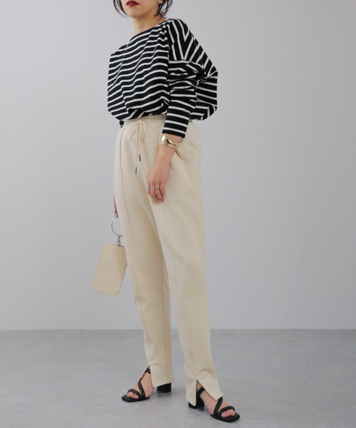 ap retro(アプレトロ)の「【apretro】スウェットジョガーパンツ / スリットジョガーパンツ/ジョグパンツ(スウェットパンツ・レディース・アイボリー/オートミール/ブラック/グレイッシュベージュ・FREE)」の14枚目の写真