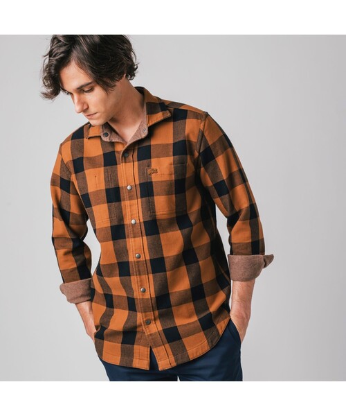LACOSTE（ラコステ）の「リバーシブルフランネルシャツ（シャツ/ブラウス・メンズ・アイボリー/グレー/ライトブラウン/ブラック/ネイビー/カーキ・38/39/40/41）」の4枚目の写真