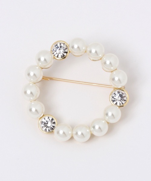 GLOBAL WORK(グローバルワーク)の「パールブローチ/260141(その他小物・レディース・ネイビー/オフホワイト/ホワイト系その他3/ホワイト・FREE)」の2枚目の写真