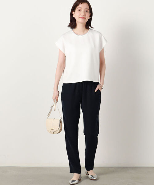 NOLLEY’S（ノーリーズ）の「◇【WEB限定】パール付きダンボールブラウス（シャツ/ブラウス・レディース・ブラック/ネイビー/オフホワイト・FREE）」の11枚目の写真