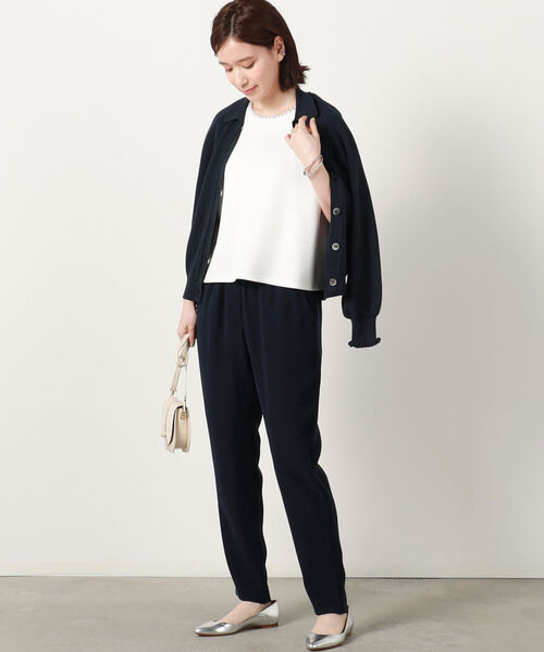NOLLEY’S（ノーリーズ）の「◇【WEB限定】パール付きダンボールブラウス（シャツ/ブラウス・レディース・ブラック/ネイビー/オフホワイト・FREE）」の8枚目の写真