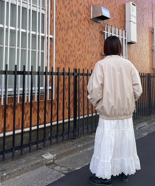 Alley by w closet（アリーバイダブルクローゼット）の「【Alley】フェイクレザーBIGブルゾン（ブルゾン・レディース・アイボリー/ブラック/ライム/ライトベージュ・FREE）」の8枚目の写真