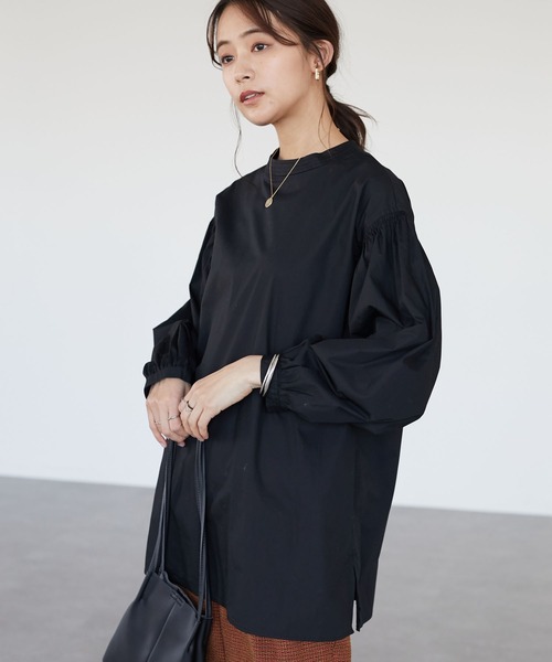 CRAFT STANDARD BOUTIQUE(クラフトスタンダードブティック)の「袖ギャザーブラウス *◆(シャツ/ブラウス・レディース・サックスブルー/オフホワイト/ブラック・FREE)」の3枚目の写真