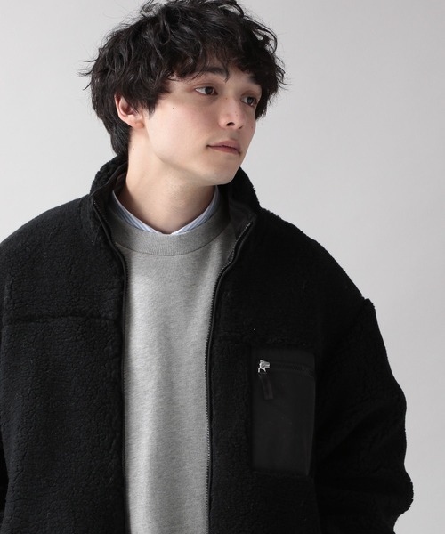 RAGEBLUE（レイジブルー）の「ウールボアスタンドブルゾン/268776（ブルゾン・メンズ・グレー系その他/ブラック/その他4・MEDIUM/LARGE）」の6枚目の写真