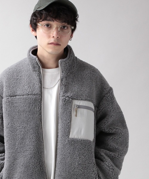 RAGEBLUE（レイジブルー）の「ウールボアスタンドブルゾン/268776（ブルゾン・メンズ・グレー系その他/ブラック/その他4・MEDIUM/LARGE）」の8枚目の写真