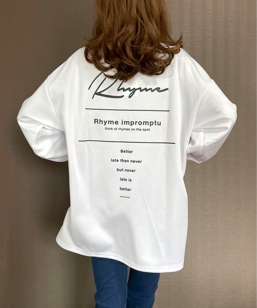 GGD(ジージーディー)の「ビック トレーナー バックプリント レインボー 刺繍 ビックシルエット ストレッチ(スウェット・メンズ・ブラック/ホワイト/チャコールグレー・M/L/LL)」の2枚目の写真