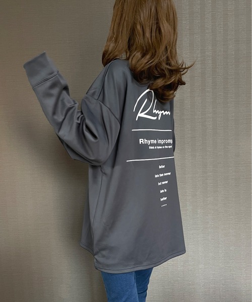 GGD(ジージーディー)の「ビック トレーナー バックプリント レインボー 刺繍 ビックシルエット ストレッチ(スウェット・メンズ・ブラック/ホワイト/チャコールグレー・M/L/LL)」の12枚目の写真