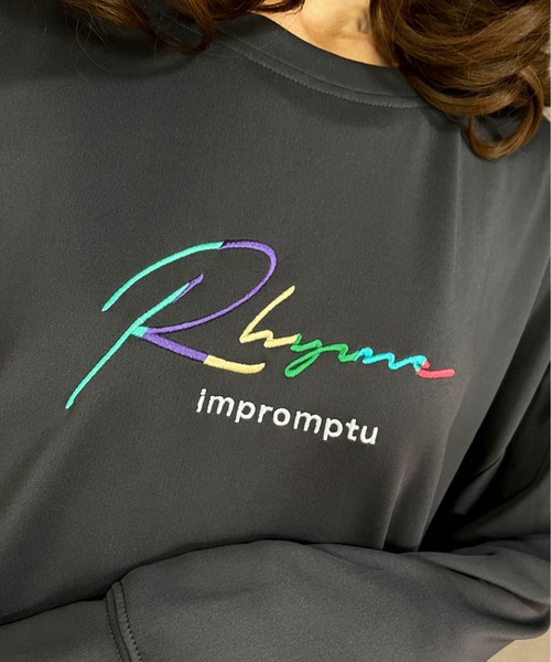 GGD(ジージーディー)の「ビック トレーナー バックプリント レインボー 刺繍 ビックシルエット ストレッチ(スウェット・メンズ・ブラック/ホワイト/チャコールグレー・M/L/LL)」の16枚目の写真