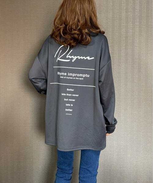 GGD(ジージーディー)の「ビック トレーナー バックプリント レインボー 刺繍 ビックシルエット ストレッチ(スウェット・メンズ・ブラック/ホワイト/チャコールグレー・M/L/LL)」の20枚目の写真