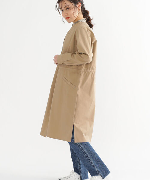 BEAMS HEART（ビームスハート）の「BEAMS HEART / ノーカラー ドロスト ワンピース（ワンピース・レディース・ベージュ/オリーブ/ネイビー/ホワイト系その他5・FREE）」の16枚目の写真