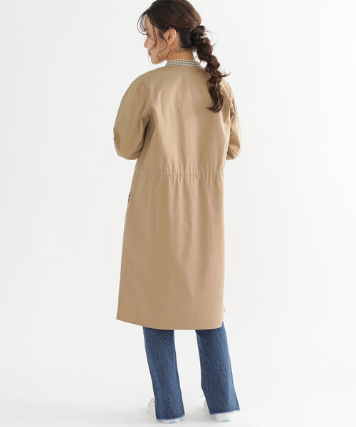 BEAMS HEART（ビームスハート）の「BEAMS HEART / ノーカラー ドロスト ワンピース（ワンピース・レディース・ベージュ/オリーブ/ネイビー/ホワイト系その他5・FREE）」の18枚目の写真