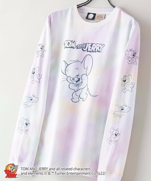 Tom＆Jerry（トムアンドジェリー）の「【OUTDOOR PRODUCTS】【TOM AND JERRY /トムとジェリー】袖プリント ロンT（Tシャツ/カットソー・メンズ・レッド/ホワイト/グリーン系その他/ベージュ/ダークグリーン/ブルー・LARGE/X-LARGE/MEDIUM）」の6枚目の写真