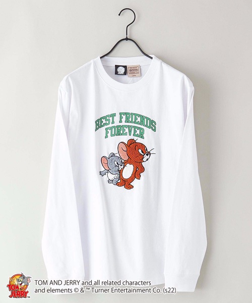 Tom＆Jerry（トムアンドジェリー）の「【OUTDOOR PRODUCTS】【TOM AND JERRY /トムとジェリー】袖プリント ロンT（Tシャツ/カットソー・メンズ・レッド/ホワイト/グリーン系その他/ベージュ/ダークグリーン/ブルー・LARGE/X-LARGE/MEDIUM）」の7枚目の写真