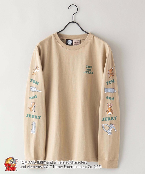 Tom＆Jerry（トムアンドジェリー）の「【OUTDOOR PRODUCTS】【TOM AND JERRY /トムとジェリー】袖プリント ロンT（Tシャツ/カットソー・メンズ・レッド/ホワイト/グリーン系その他/ベージュ/ダークグリーン/ブルー・LARGE/X-LARGE/MEDIUM）」の8枚目の写真