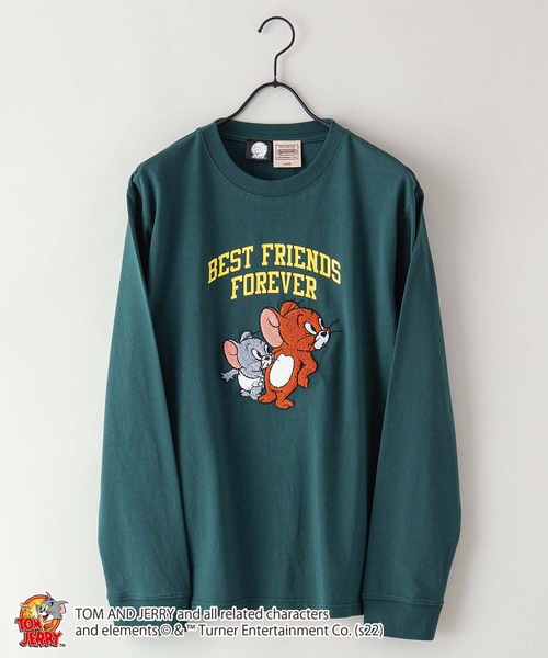 Tom＆Jerry（トムアンドジェリー）の「【OUTDOOR PRODUCTS】【TOM AND JERRY /トムとジェリー】袖プリント ロンT（Tシャツ/カットソー・メンズ・レッド/ホワイト/グリーン系その他/ベージュ/ダークグリーン/ブルー・LARGE/X-LARGE/MEDIUM）」の9枚目の写真
