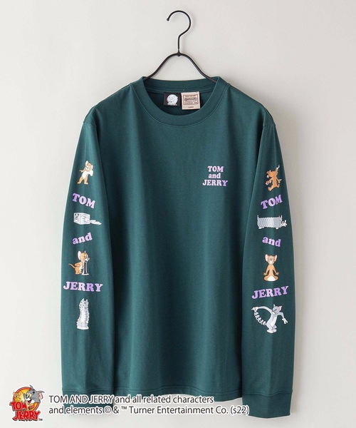 Tom＆Jerry（トムアンドジェリー）の「【OUTDOOR PRODUCTS】【TOM AND JERRY /トムとジェリー】袖プリント ロンT（Tシャツ/カットソー・メンズ・レッド/ホワイト/グリーン系その他/ベージュ/ダークグリーン/ブルー・LARGE/X-LARGE/MEDIUM）」の10枚目の写真