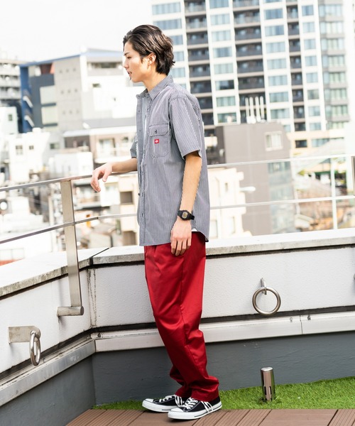 Dickies(ディッキーズ)の「Dickies ディッキーズ ヒッコリーストライプワークシャツ(シャツ/ブラウス・メンズ・アイボリー/ネイビー・M/L/XL)」の5枚目の写真