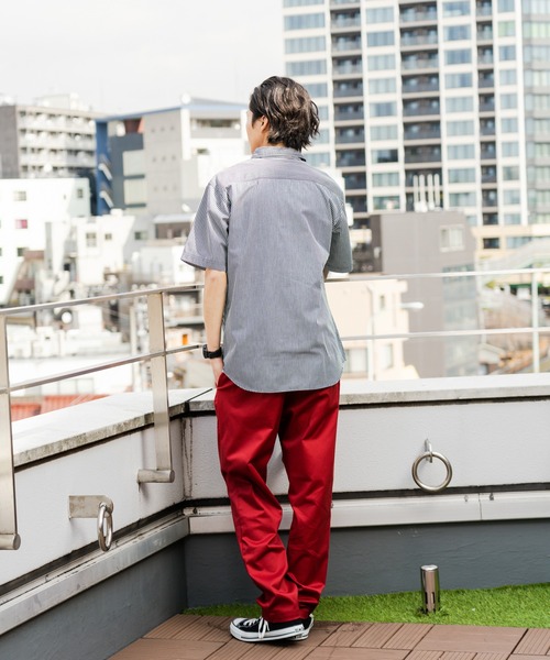 Dickies(ディッキーズ)の「Dickies ディッキーズ ヒッコリーストライプワークシャツ(シャツ/ブラウス・メンズ・アイボリー/ネイビー・M/L/XL)」の9枚目の写真