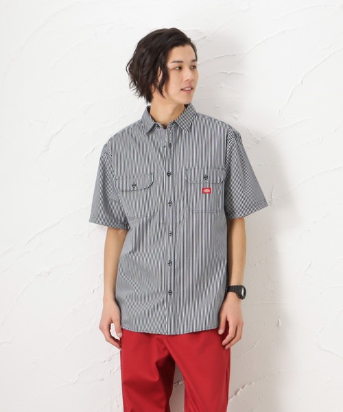 Dickies(ディッキーズ)の「Dickies ディッキーズ ヒッコリーストライプワークシャツ(シャツ/ブラウス・メンズ・アイボリー/ネイビー・M/L/XL)」の13枚目の写真