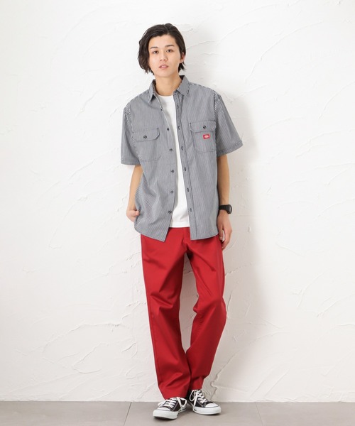 Dickies(ディッキーズ)の「Dickies ディッキーズ ヒッコリーストライプワークシャツ(シャツ/ブラウス・メンズ・アイボリー/ネイビー・M/L/XL)」の17枚目の写真