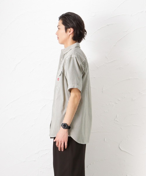Dickies(ディッキーズ)の「Dickies ディッキーズ ヒッコリーストライプワークシャツ(シャツ/ブラウス・メンズ・アイボリー/ネイビー・M/L/XL)」の20枚目の写真