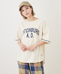 CUBE SUGAR | 綿ボイルロゴプリント半袖プルオーバーシャツ(Tシャツ/カットソー)