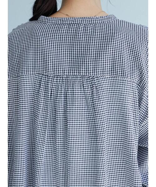CRAFT STANDARD BOUTIQUE(クラフトスタンダードブティック)の「スキッパーバックギャザーブラウス *(シャツ/ブラウス・レディース・ブルー系その他6/ブルー系その他4/チェック・M/L)」の20枚目の写真